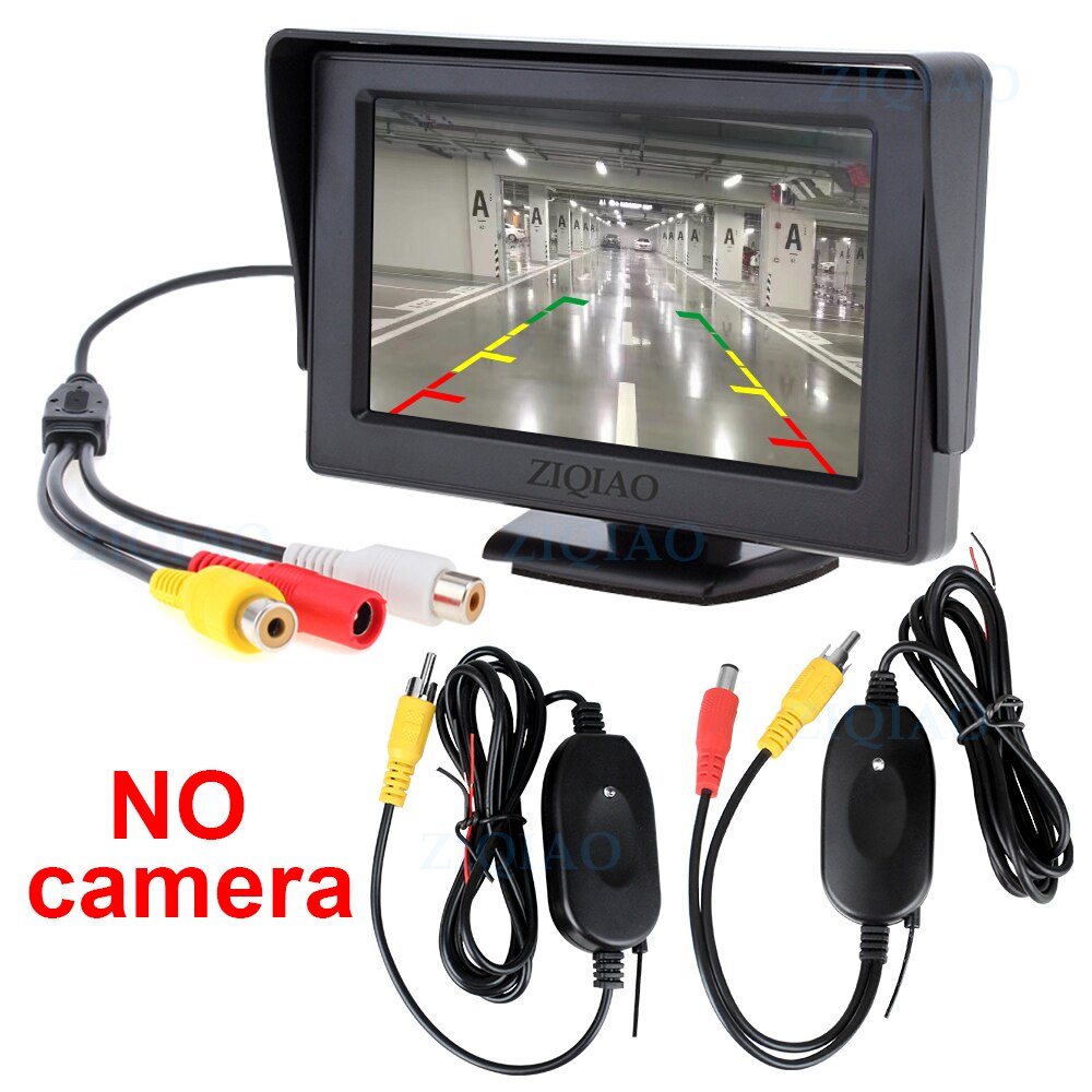 4.3 -tums fordons lcd-monitor trådlös backkamera videosändare mottagare kit backkamera för bil backskärm: Ingen kamera