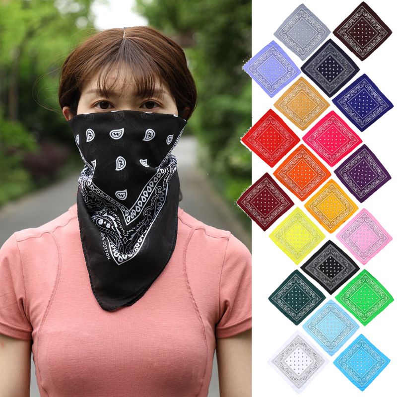 20 Colors Novelty Bandanas Paisley Print Cowboy Bandana Handkerchiefs Scarves