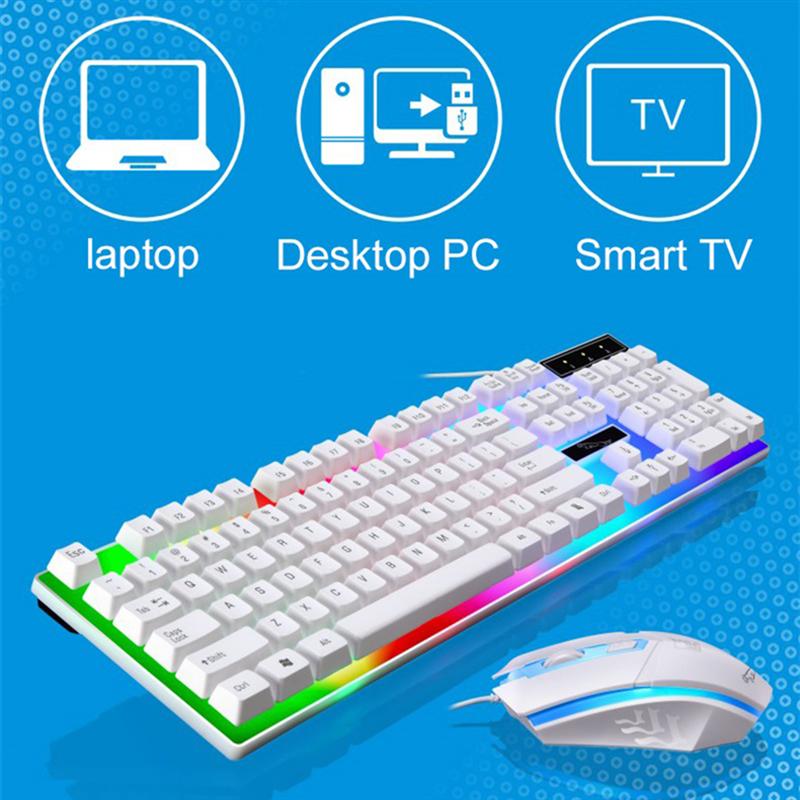 Wired Colorful Backlight Mechanical Feel Keyboard Gaming Ergonomic Keyboard And Mouse Kit USB Wired Backlit Keyboard And Mouse