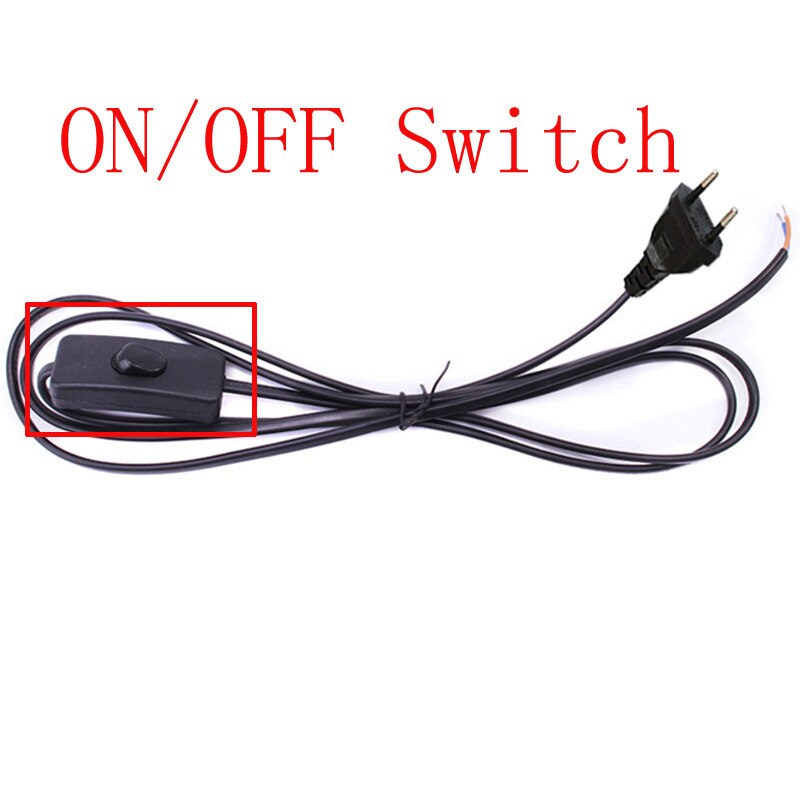 Dimmer Eu Plug Kabel Licht Modulator Lamp Lijn Dimmer Controller Voor Tafellamp Elektriciteit Draad AC110V 220V 1.8M: Black On OFF EU