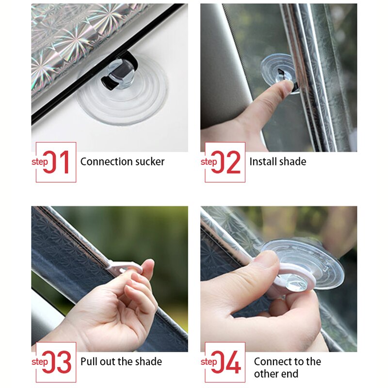 1Pc PVC Universal Car Front Windshield Retractable Sun Shade Heat Insulation Curtain Retractable Cover Sun-proof Block