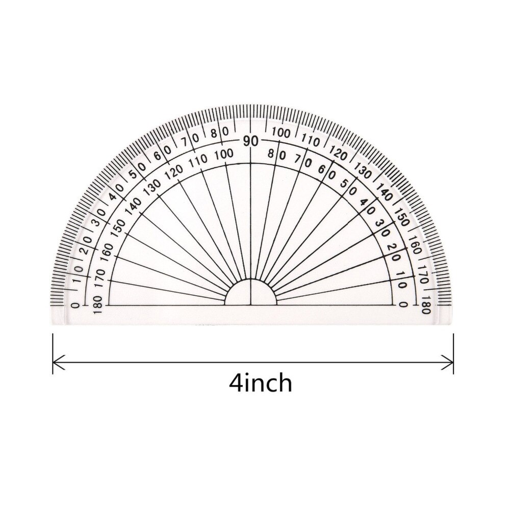 Student Tekening Kompas Math Geometry Gereedschap Plastic Gradenboog (1 Kompas + 10 Gradenboog)