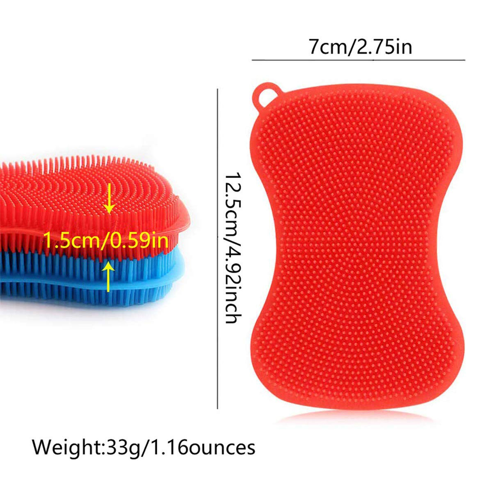 3pcs Cleaning Brushes Silicone Dishwashing Brush Vegetable Fruit Dish Washing Cleaning Brushes Kitchen Accessories