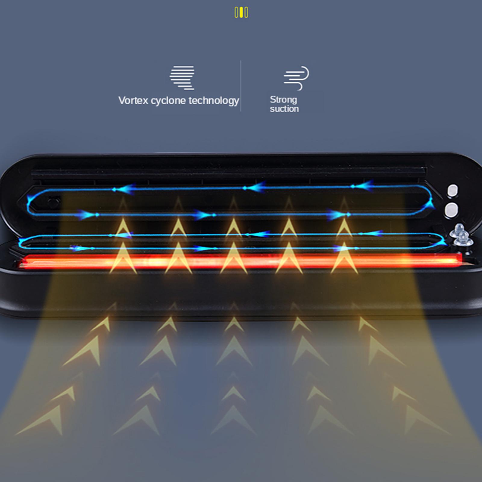 Voedsel Vacuüm Air Sealer Machine Keuken Gereedschap Draagbare Plug-Eu Black