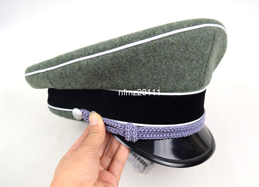 Officer Hat - German Elite Style - Chin Cords - Reenactment Cap