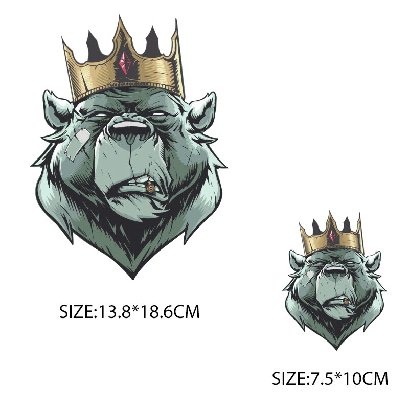 Termiska klistermärken för kläder stryk på lejon djurlappar värmeöverföring på kläder krondjur t-shirt klistermärken: 13.8 x 18.6cm 7.5 x 10cm