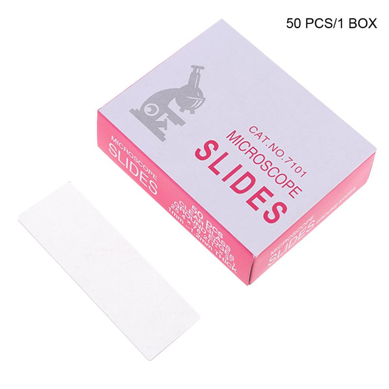 50 Pcs 7101 Polished Microscope Slides for Preparation of Specimen Glass Cover Slips Optical Instruments Microscope Accessories: 1Box