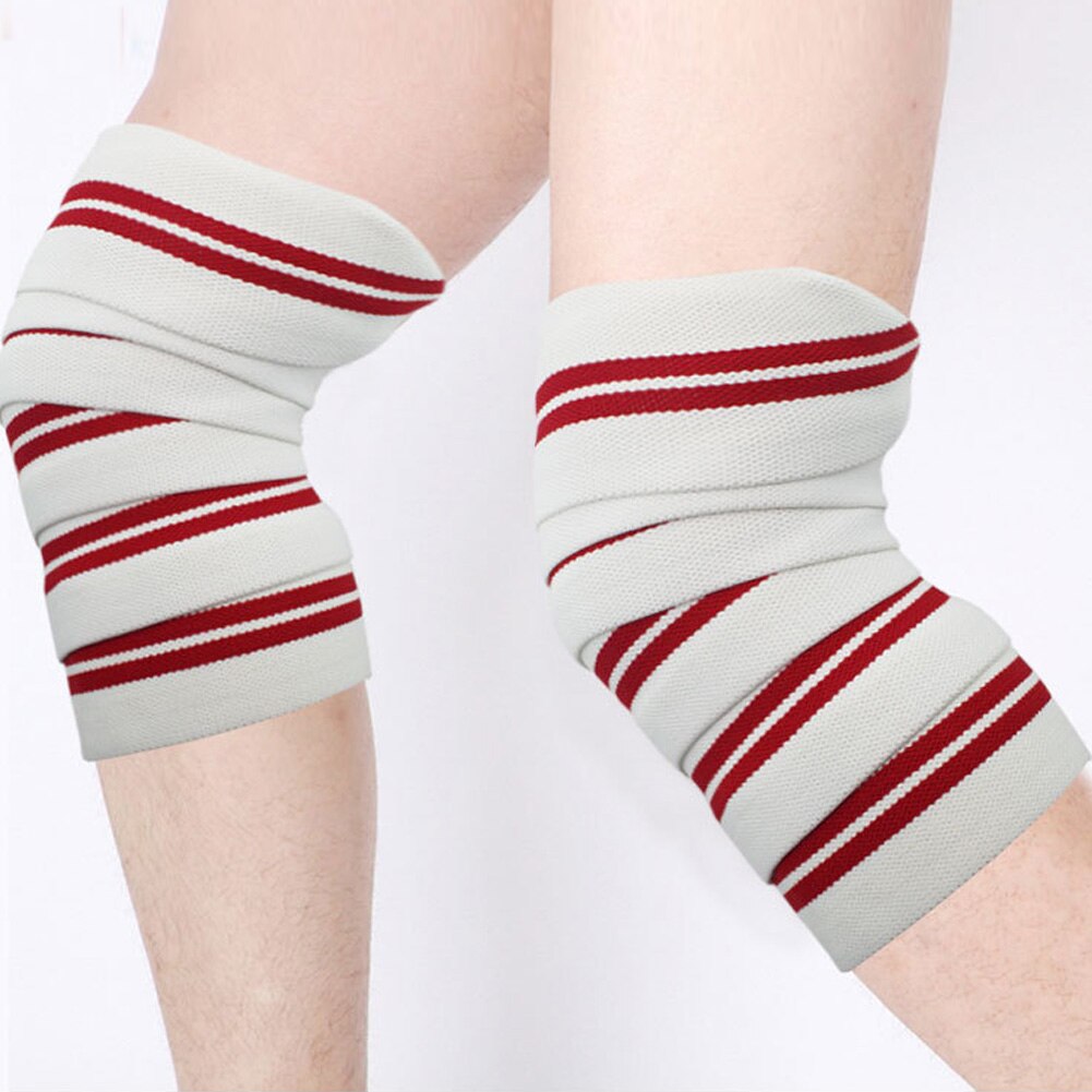 2 Pcs Weightlifting Knee Wraps Gym Workout Fitness Compression Knee Support Straps ASD88