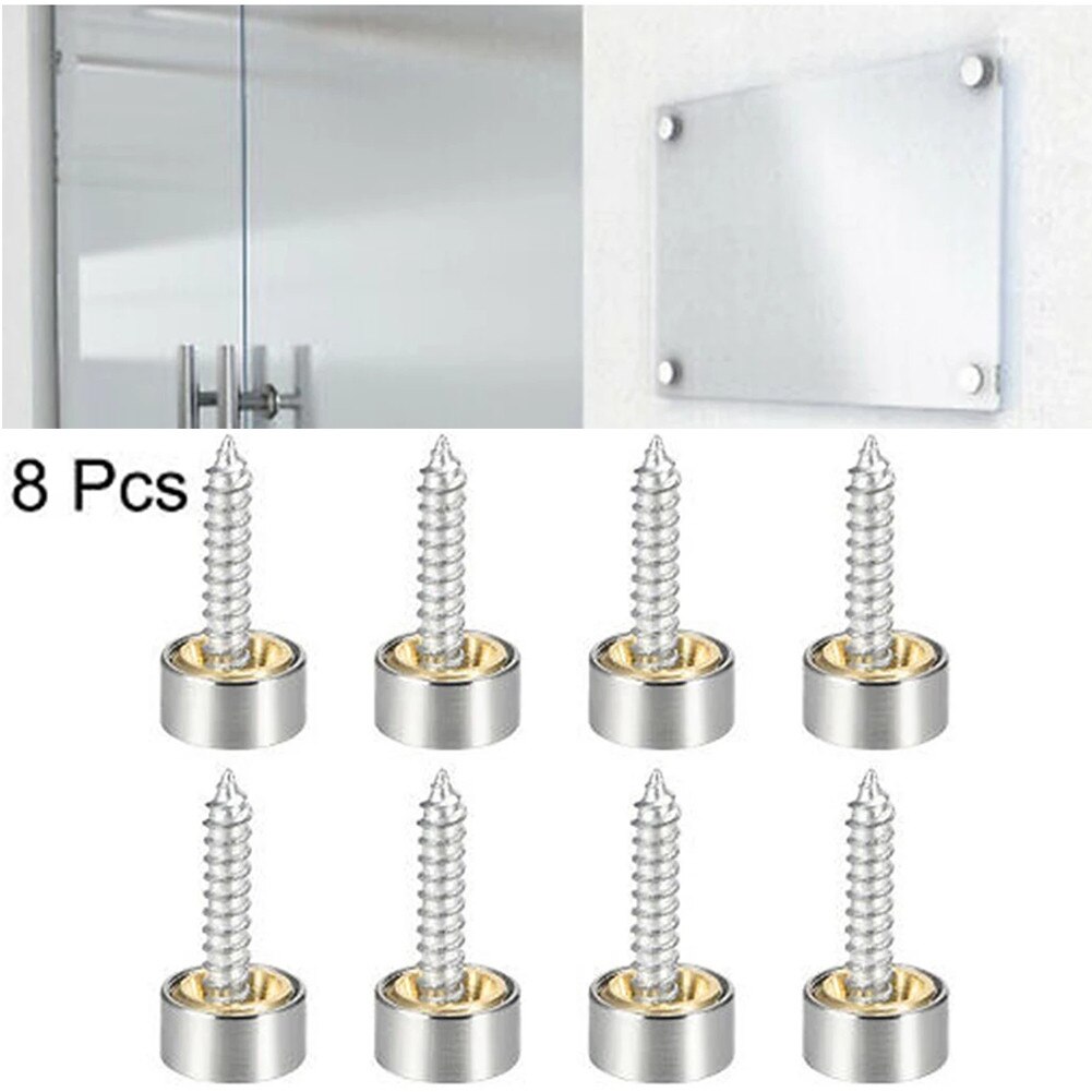 8pc Decorative Table Mirror Screw Cap Nails Advertising Mirror Nail Fasteners Tables Wardrobes Nails Furniture Accessories