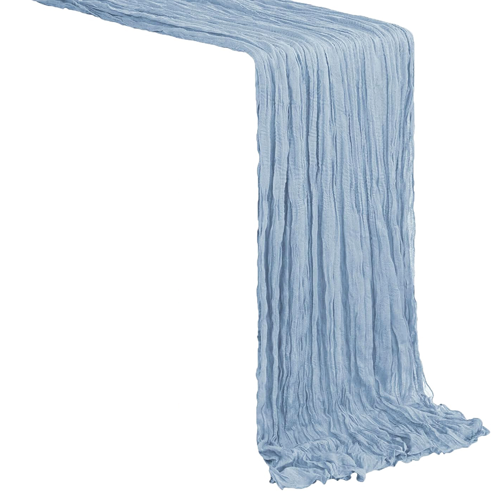 Chemin de Table rose clair rustique Semi transparent gaze bleu chemin de Table fête d'anniversaire Boho mariage bébé douche décorations de Table à la maison: 30*220cm / Rouge