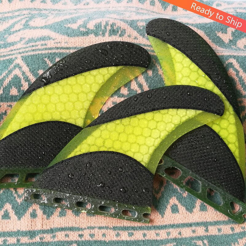 Good Honeycomb FCS/FCS 2 Surfboard Fins Future Fins Tabla De Surf Plastics Thruster Tri Fins Carbon Bodyboard Surf Fins: Future Yellow