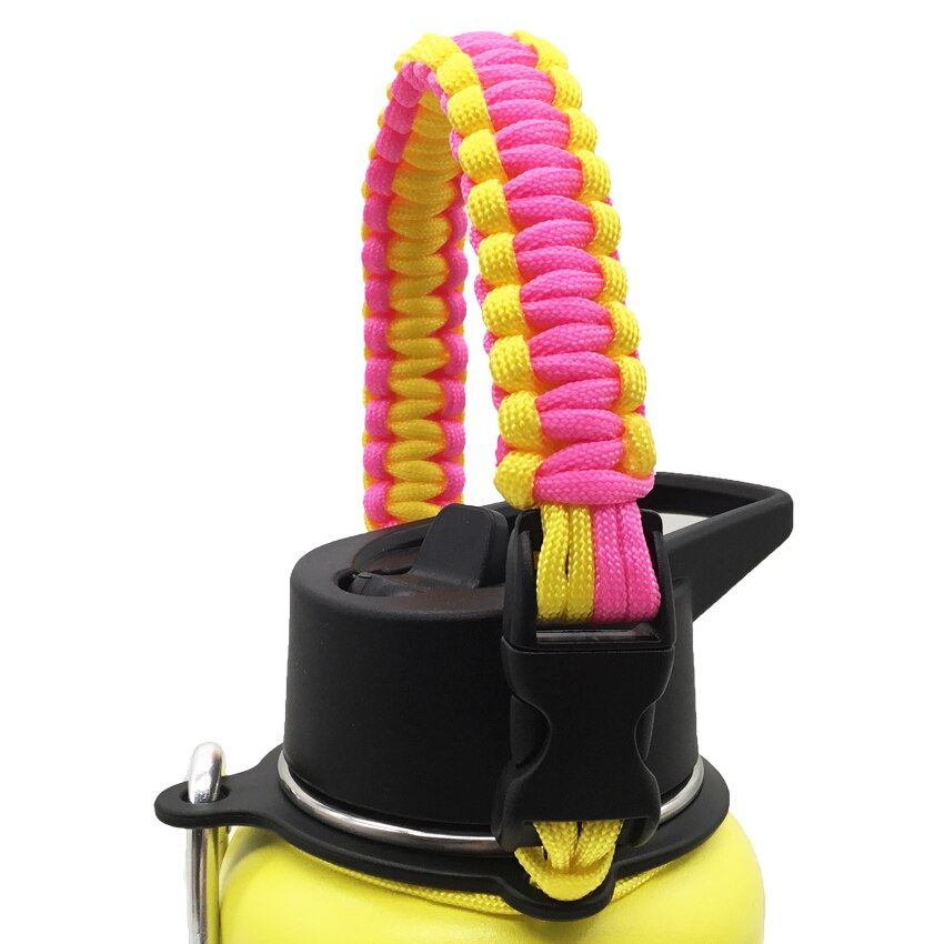 Paracord Handle Strap Cord with Safety Ring and Carabiner for Hydro Flask Wide Mouth Water Bottle for Hiking Camping Walking: 15