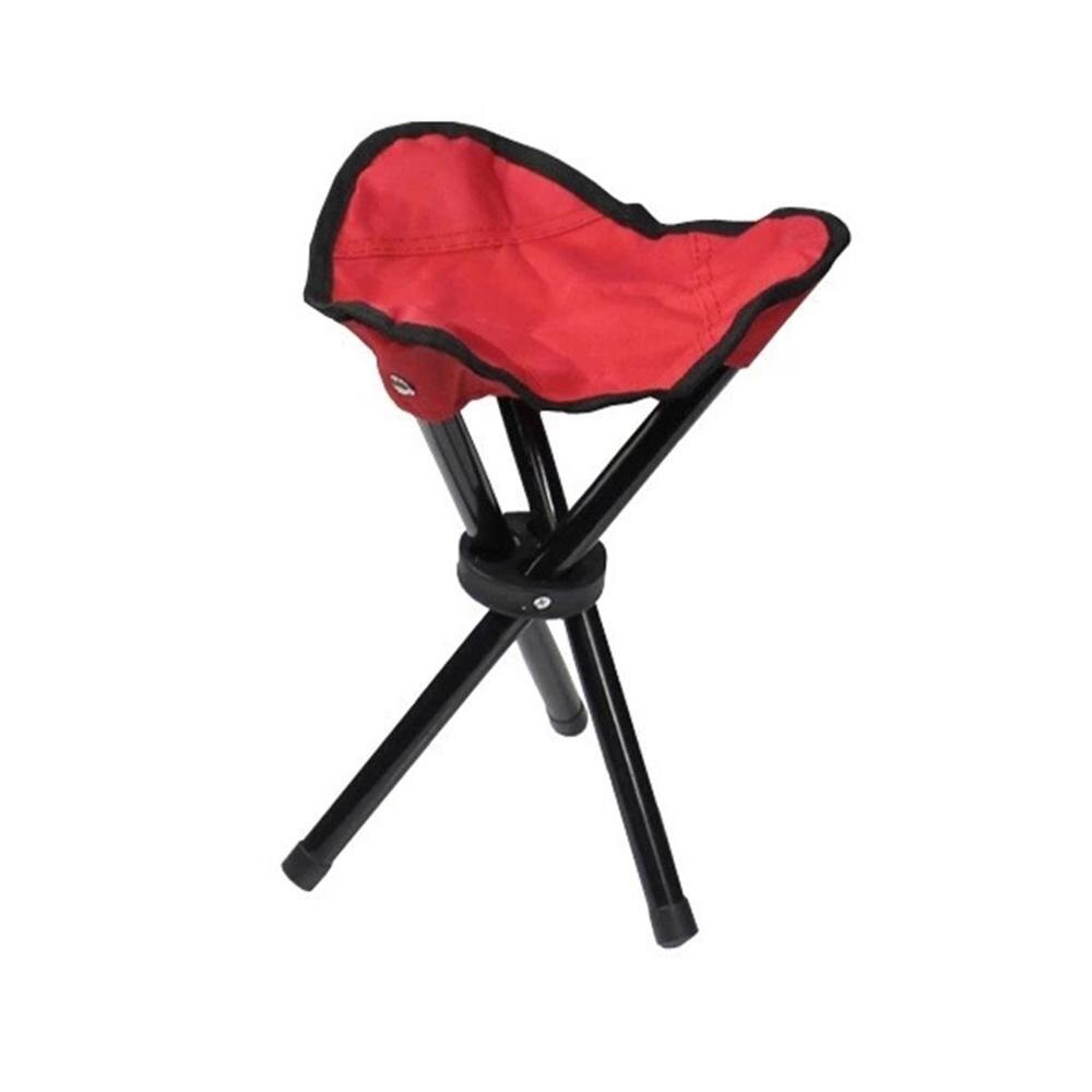 Outdoor Triangular Folding Stool Convenient Foldable Fishing Camping park bench Stool Folding Stool Small Three-legged Chair: Red