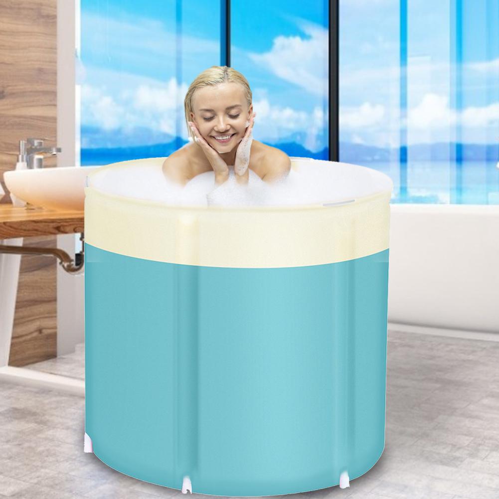 Perla ispessito Cotone Portatile Vasca Da Bagno Freestanding Pieghevole Spa Vasca da bagno Per Outsdoors Casa di Corsa