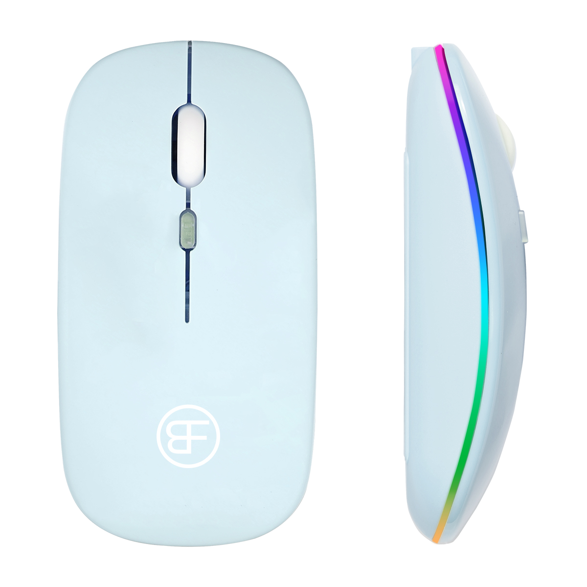 Wireless Mouse Rechargeable RGB Mice Wireless Computer Mouse LED Backlit Ergonomic Gaming Mouse For Laptop PC: SKY BLUE