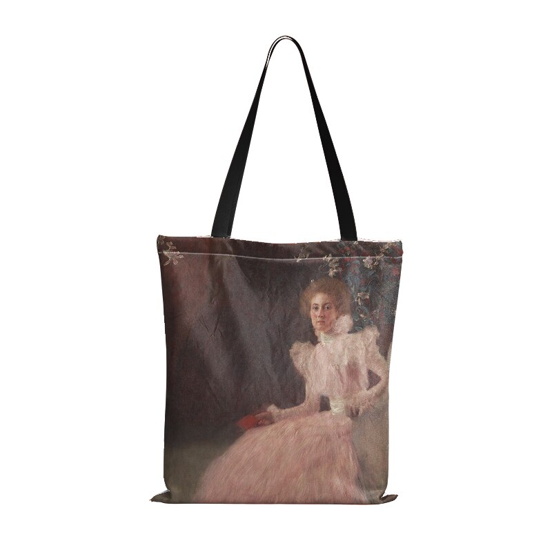 Borse Shopper in stoffa per pittura a olio per donna borsa pieghevole in tela per Shopping di grande capacità: style10
