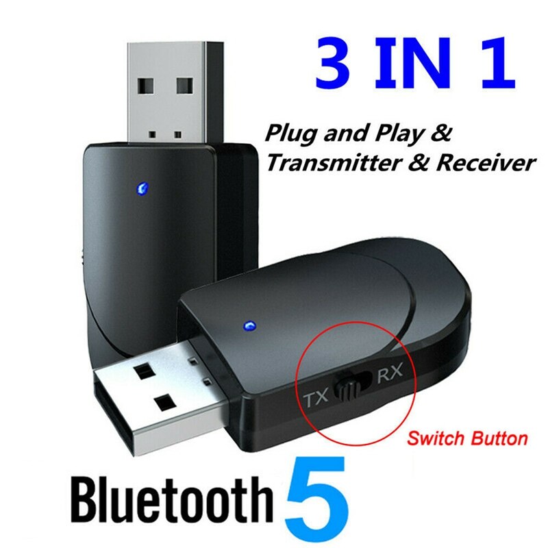 3 in 1 Bluetooth 5,0 USB o Empfänger Absender 3,5mm Jack AUX Stereo Musik kabellos Adapter für TV PC kopfhörer