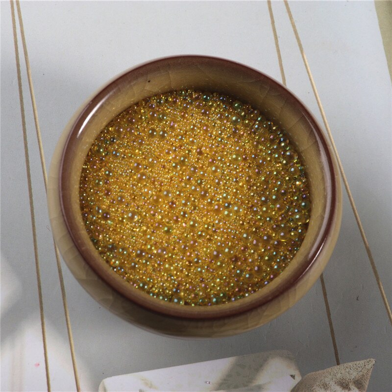 50G DIY mezcla colorida de agua de burbujas de cuentas de vidrio para el Molde de resina de relleno surtido de Micro cuentas de Arte de resina suministros de fabricación de joyería: Yellow