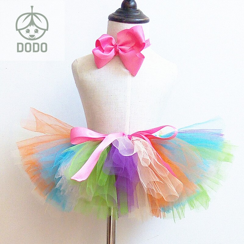 Bébé anniversaire jupe Tutu jupe avec bandeau moelleux robe de bal Tutu bébé Costume tenue de fête bébé vêtements arc-en-ciel couleur
