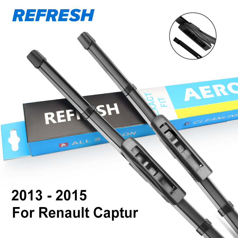 Odśwież pióra wycieraczek robić przedniej szyby robić Renault Captur (Kaptur) dopasuj ramiona bagnetowe/ramiona szczypiec 2013 2014 2015 2016 2017 2018: z przodu i tylny Wiper / 2013 - 2015