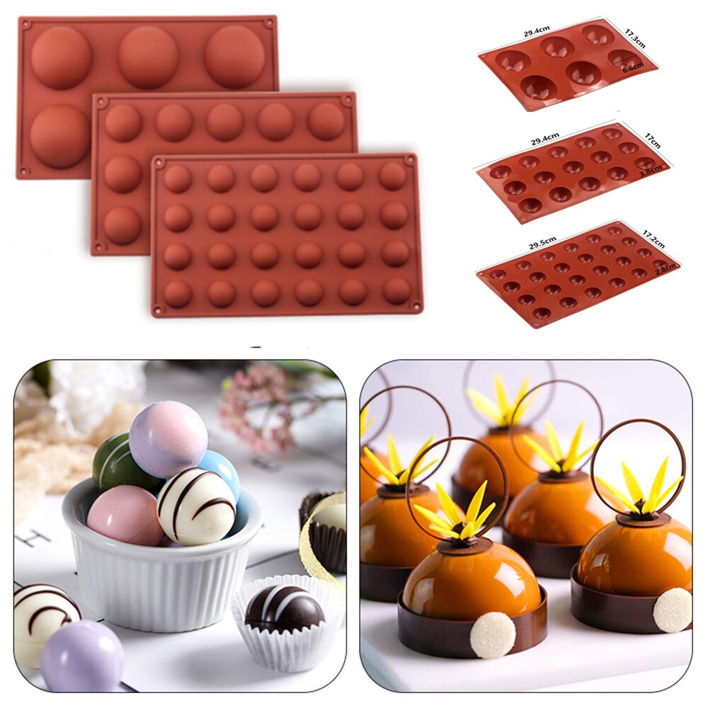 Mezza sfera sfera stampo in silicone torta rotonda cioccolato pasticceria Bakeware stampino budino gelatina sapone Pannello caramelle stampi da forno cucina