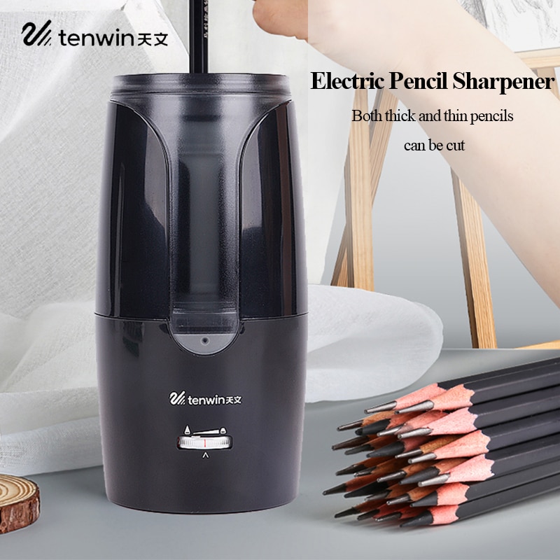 Tenwin Elektrische Bleistift Spitzer Automatische Mechanische Bleistift Spitzer Dicken/Feine Feder/Spitze Einstellbar Schüler Skizze Zeichnung 8028