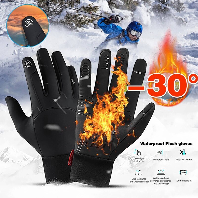 Waterdichte Winter Warme Handschoenen Sneeuw Ski Handschoenen Snowboard Handschoenen Motorrijden Outdoor Sport Touch Screen Handschoenen