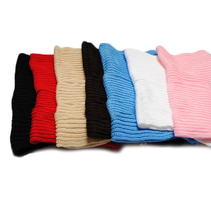 Women Warm Scarf Winter Autumn Soft Knitted Scarves Solid Color Lady Girls Snood Scarf Neck Collar