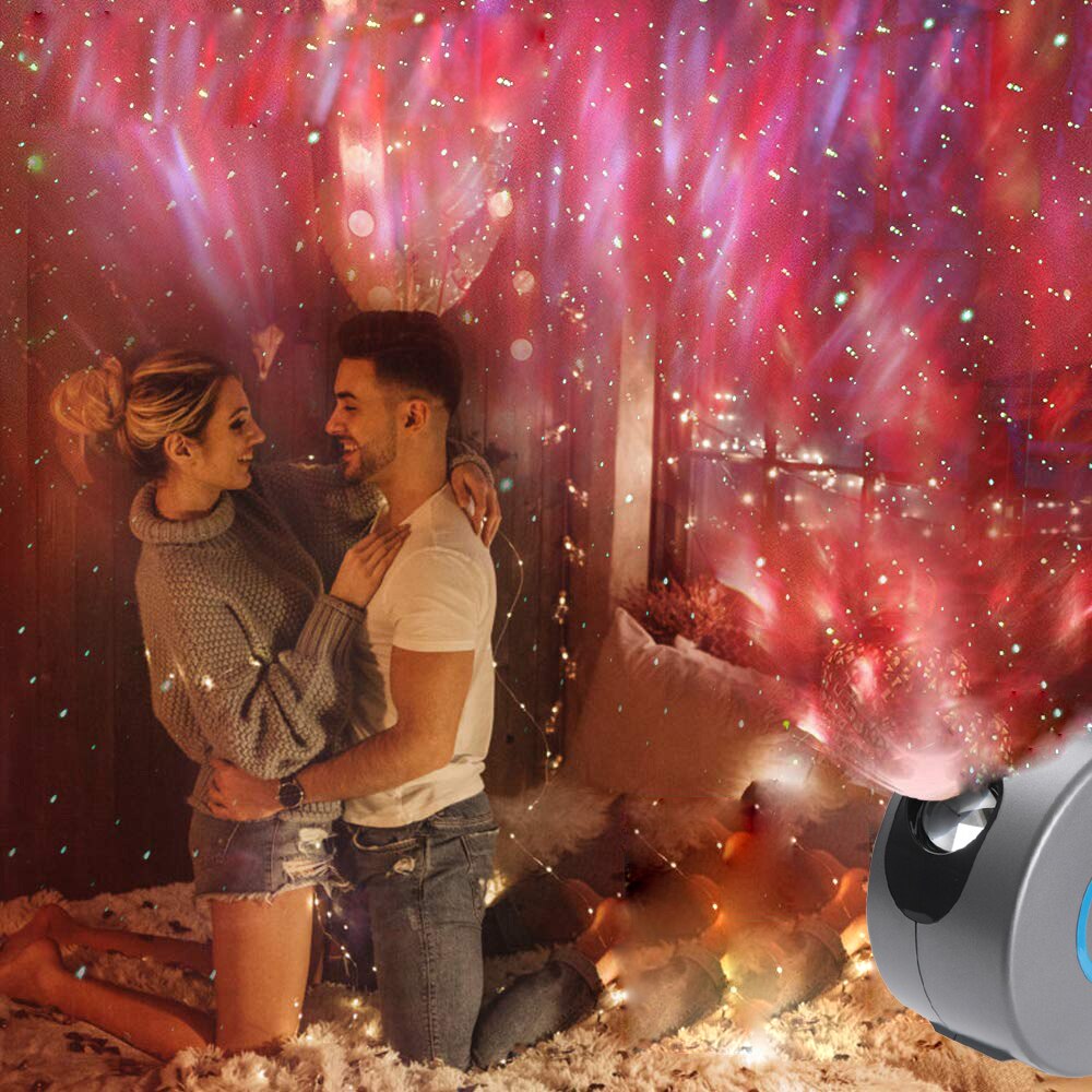 proyector de cielo estrellado de galaxia, luz Led de noche que agita el agua con rotación, colorida lámpara de nube de nebulosa para dormitorio infantil, lámpara al lado