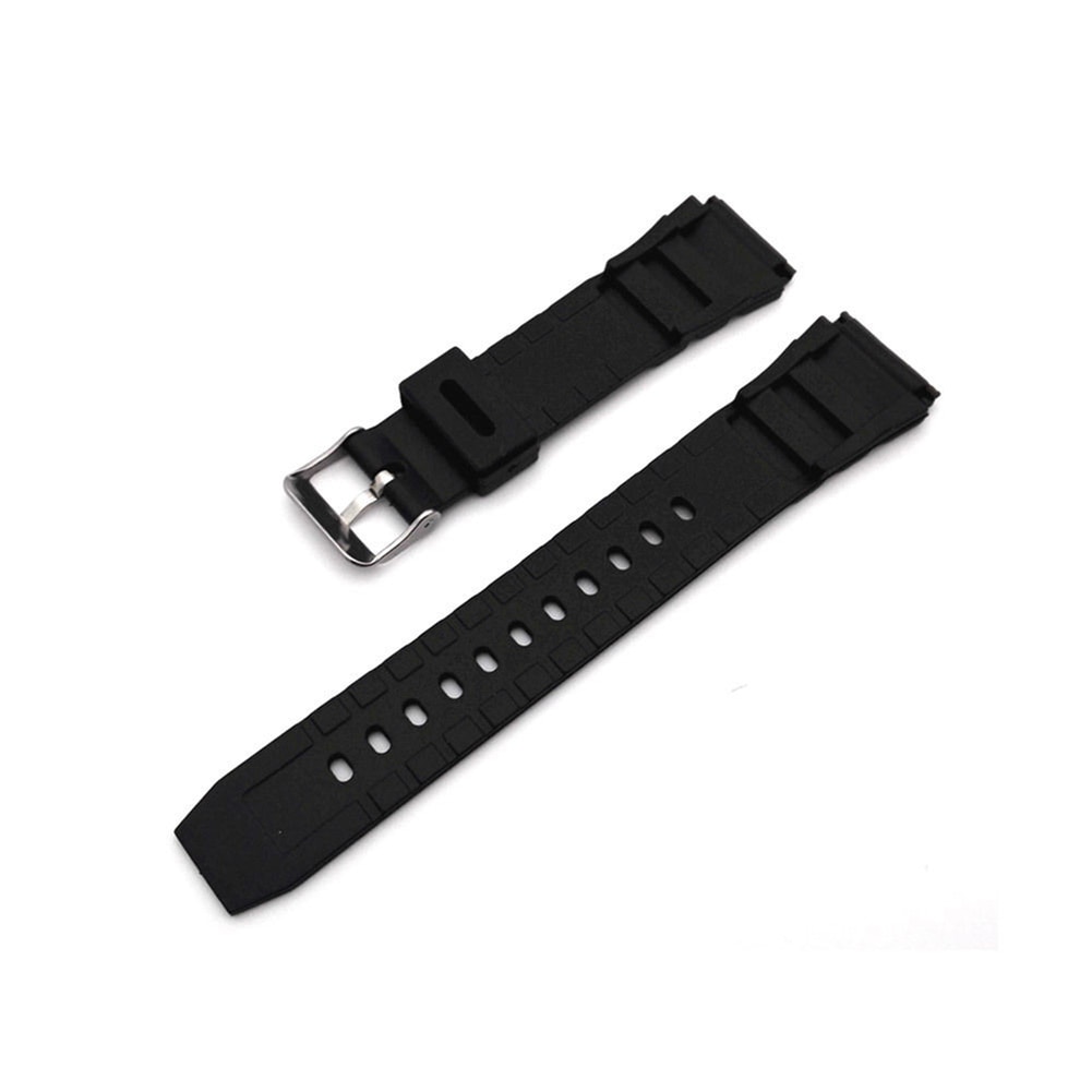 18-22Mm Mannen Black Silicone Rubber Waterdichte Sport Polshorloge Band Band Horloge Accessoires Horlogebanden Armband