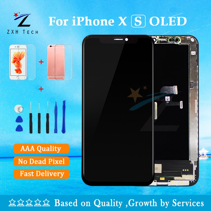 Klasse AAA Für iPhone X XS OLED LCD Anzeige Für iPhone X LCD Mit 3D Touchscreen Digitizer Ersatz Montage mit Waterpoof