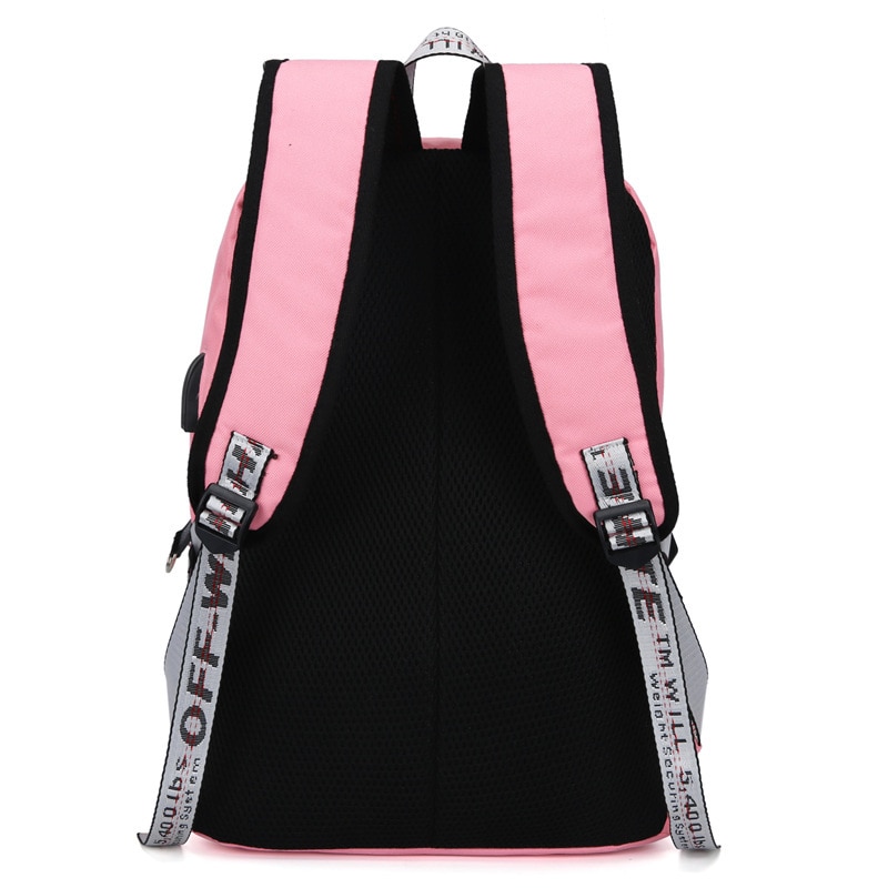 Canvas School Bags For Girls Teenagers Backpack Women Bookbag USB Charging Large Capacity Middle High School Backpacks Schoolbag