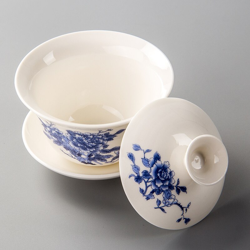 Taza de té Gaiwan tueen tetera china tradicional Kungfu tetera tazón de té de cerámica taza de porcelana Sancai taza de té juegos D002