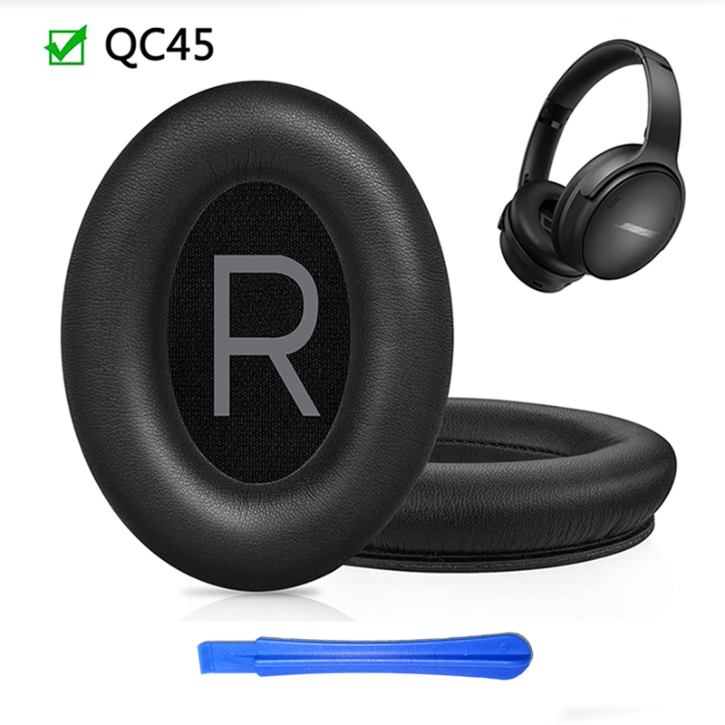 KUTOU-almohadillas de repuesto para auriculares, almohadillas para los oídos para Bose QC45 QuietComfort 45, almohadillas de cuero de proteína más suaves: Olive
