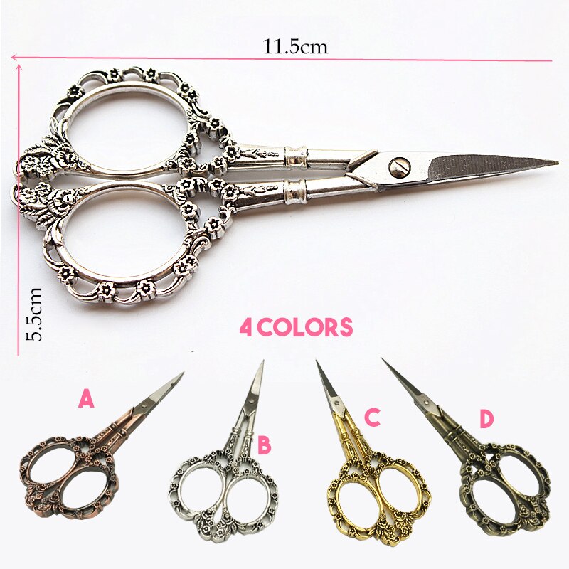 Tijeras para cutículas Estilo Vintage antiguo europeo, herramienta de costura de acero inoxidable, tijeras de pedicura, herramienta de manicura para cortar uñas