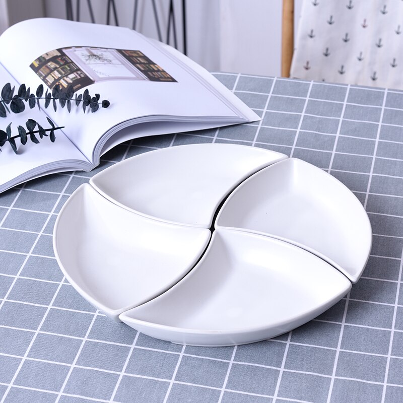 Multifunctionele keramiek Fruitschaal dessert Dessert Dienblad Plaat Snack Schotel 6 Compartimenten Creatieve Home Decoratie trinket dish: H