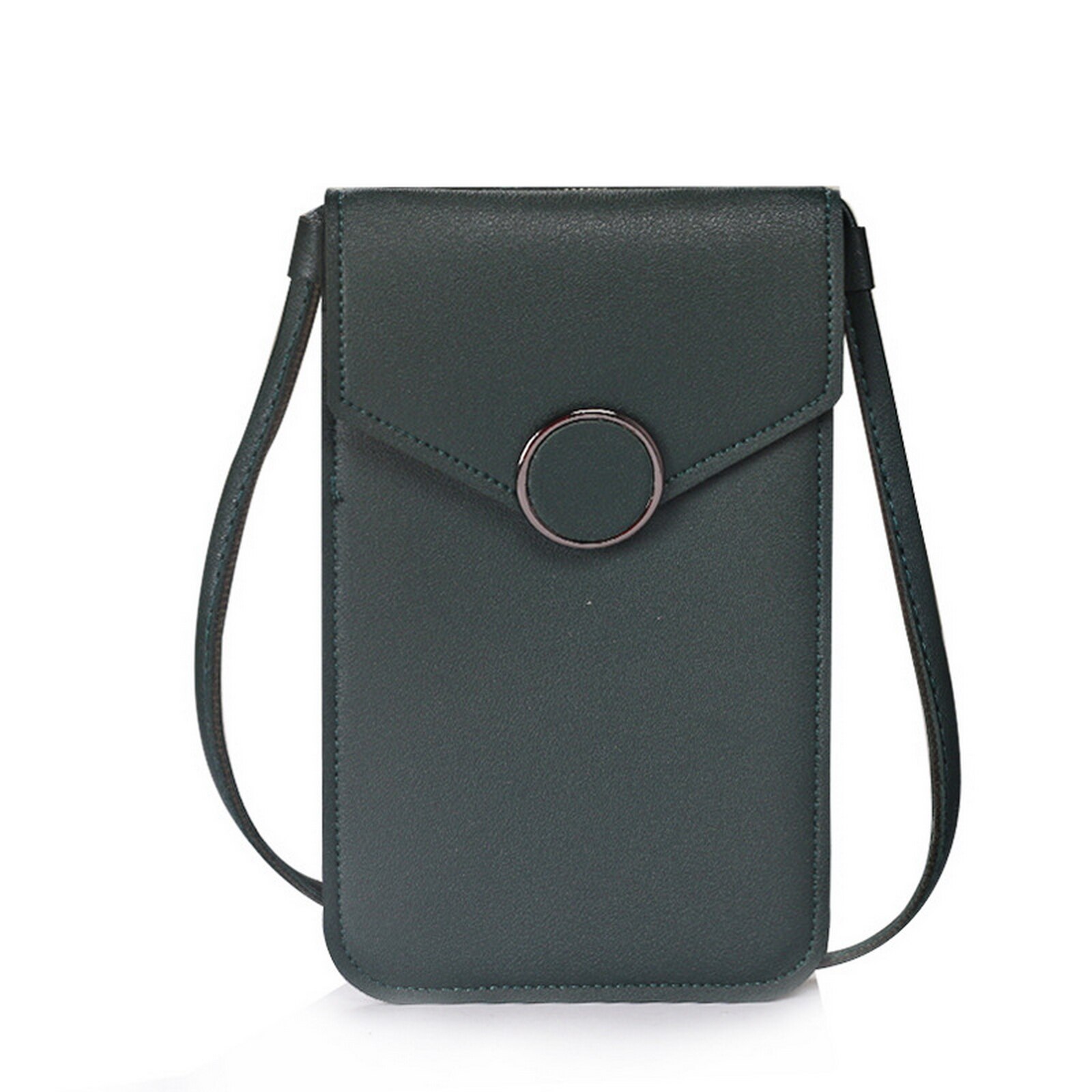 Vrouwen Tas Touch Screen Mobiele Telefoon Purse Smartphone Portemonnee Lederen Schouderband Handtas S10 Huawei P20: deep green