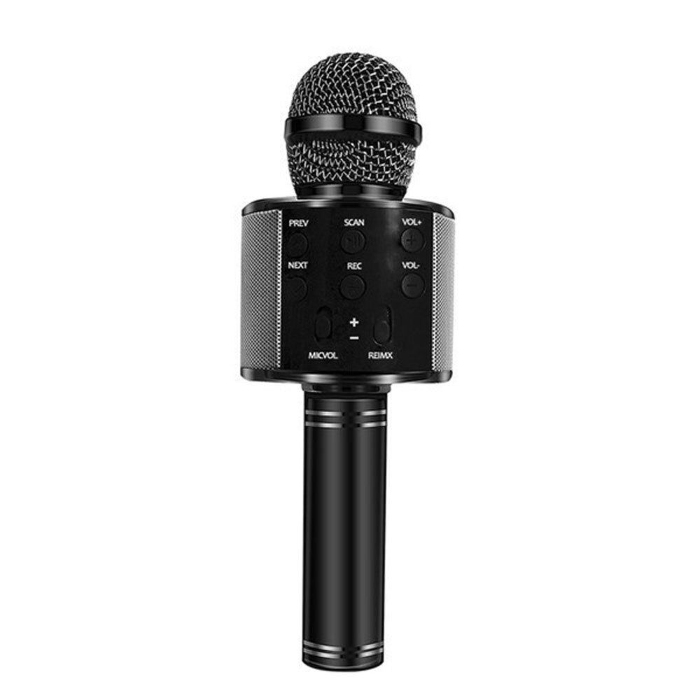 Bluetooth Karaoke Microphone Wireless Microphone Professiona Speaker Handheld Microfone Player Singing Recorder Mic: Microphone Black