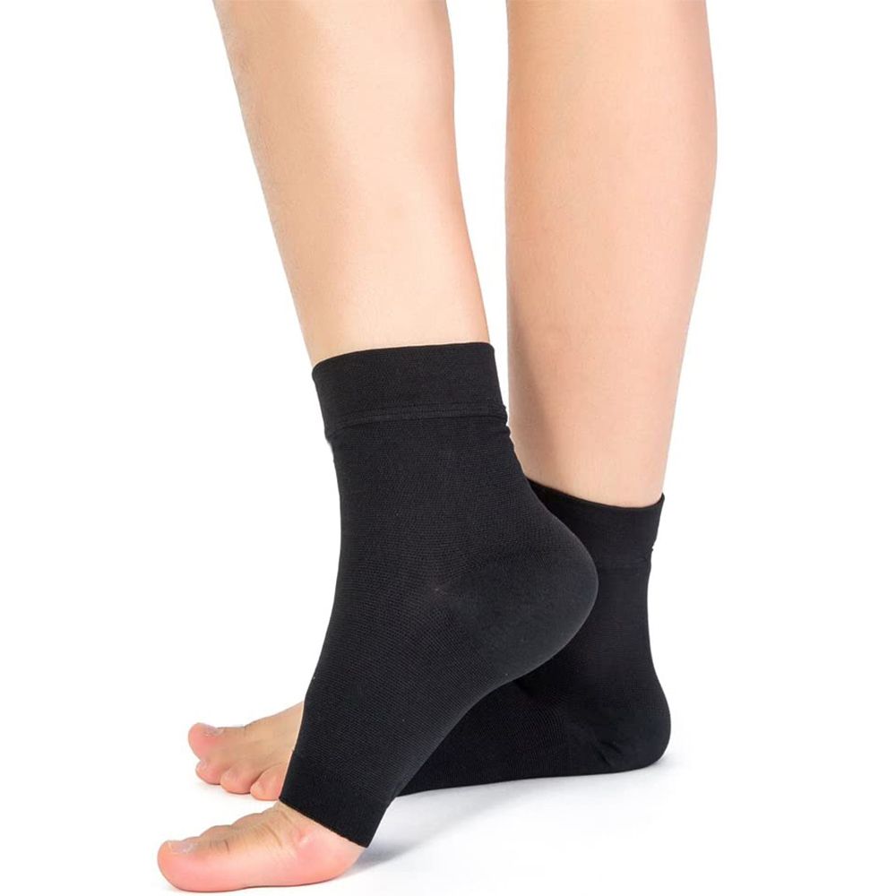 Heel Pads Injury Recovery Foot Care Inserts Tight Casual Socks Plantar Fasciitis Socks Ankle Support Compression Socks: black-S