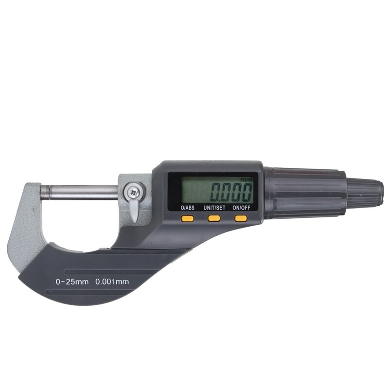 1Pcs Durable Electronic LCD Micrometer Digital 0-25mm 0.001mm/0.00005" Range Thickness Gauge Durable Measuring Tool Resolution