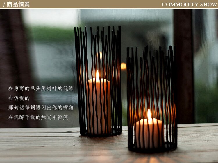 Gentel Times Iron Stand Black Candle Holder Candlestick Romantic Wedding Decoration Dinner Candelabrum Candelabra