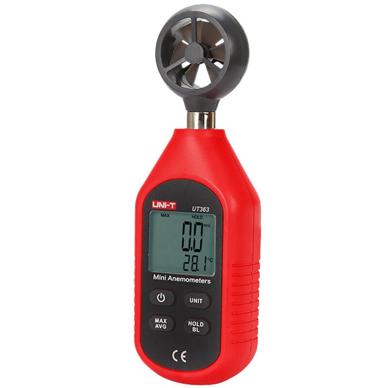 Minianemómetro UNI-T UT363/UT363BT, anemómetro Industrial/doméstico, retroiluminación LCD, indicación de batería baja