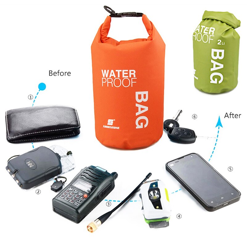 waterproof box 2L Camping hiking PVC waterbag waterproof bag Outdoor Traveling Ultralight Rafting Bag Camping Dry Bags