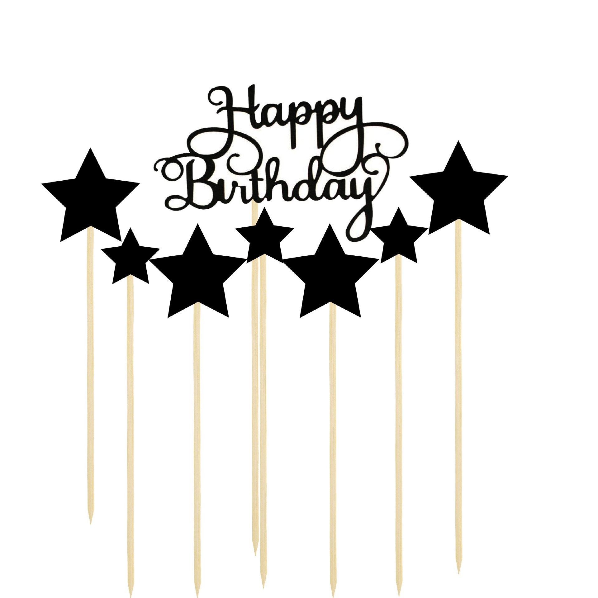 Décoration de gâteau d'anniversaire, ballons confettis, drapeau, décor de fête d'anniversaire pour enfants, garçon ou fille, fête prénatale, mariage: black