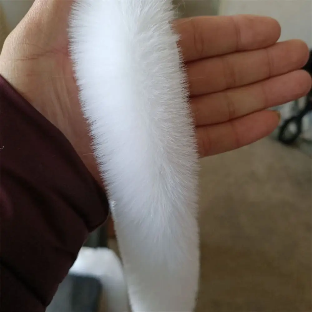 Ruban en Fausse Fourrure de 1.5m, Rouleau de Tissu à Rayures en Peluche, Coupe Moelleuse pour Costume d'Hiver, Artisanat de Bricolage: Rouge