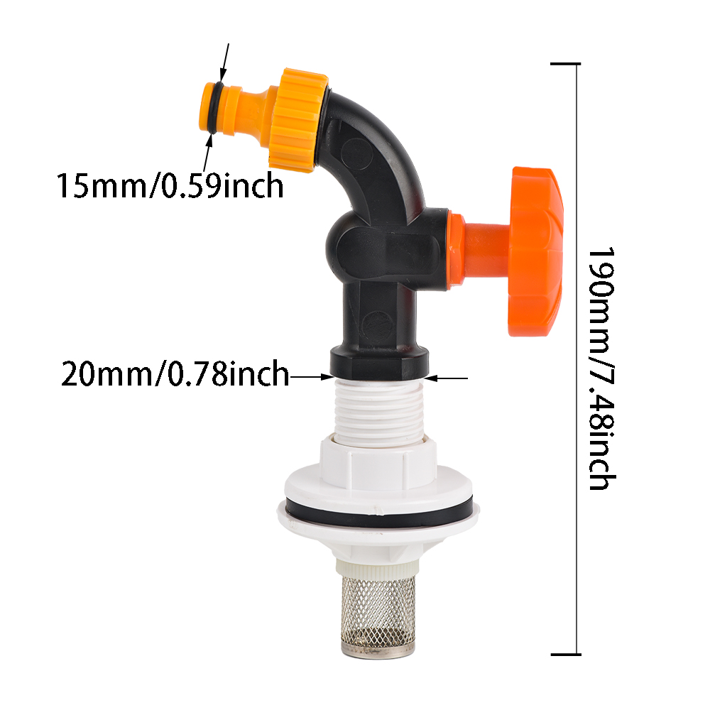 PVC Bulkhead Fitting Water Tank Replacement Spigot Drainage Faucet Connector for Rain Barrels Aquariums Ponds: green