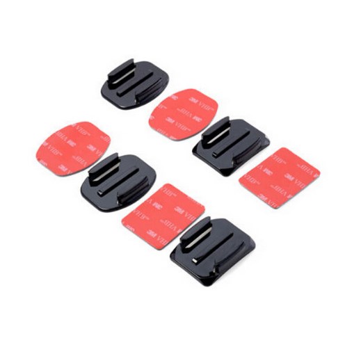 2 pcs Flat Mounts + 2pcs Curved Mounts + 3M Stickers Helmet Mount Holder Adapter for Gopro Hero 4 3+ 3 2 SJCAM
