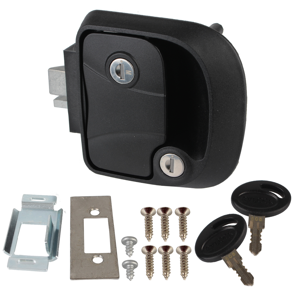 Double Open Door Lock RV Door Lock Replacement RV Camper Trailer Entry Door Lock Door Latch Handle with Keys Camper Accessories: Default Title