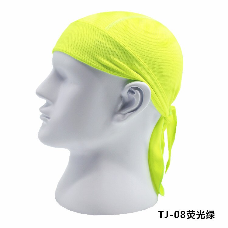 Outdoor Quick Dry Pure Cycling Cap Head Scarf Headscarf Headband Summer Men Running Riding Bandana Ciclismo Pirate Hat Hood: florescent green