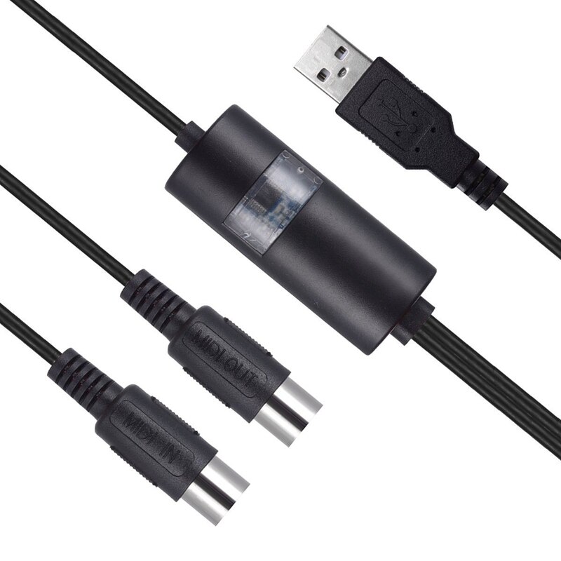Usb til midi kabel elektrisk piano tromme gitar musikk kompilere grensesnitt adapter kabel omformer støtte mac os og windows